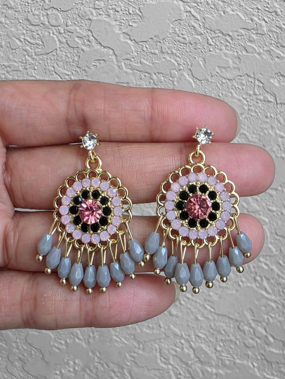 Gold Zirconia Elegant Dangle Boho Earrings